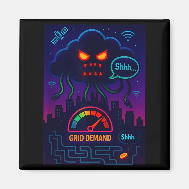 Funny Crypto Energy Environmental Satire Gift Tank Magnet (Front)