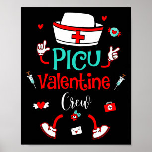 Funny Cu Valentines Day Nurse Crew Family Group Poster