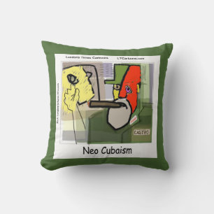 Funny Cubist Castro Cushion