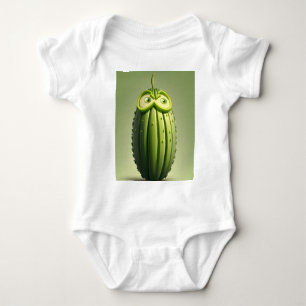 Funny cucumber character baby bodysuit