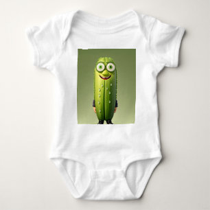 Funny cucumber character baby bodysuit