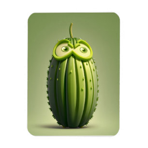 Funny cucumber character  magnet