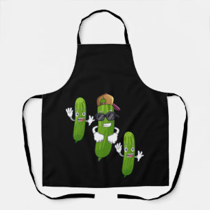 Funny Cucumber Pickle Dancing Food Apron
