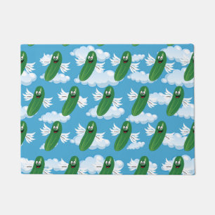 Funny Cucumber Pickles Food Humour Fantasy Emojis Doormat