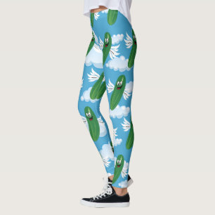 Funny Cucumber Pickles Food Humour Fantasy Emojis Leggings