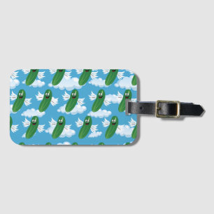 Funny Cucumber Pickles Food Humour Fantasy Emojis Luggage Tag