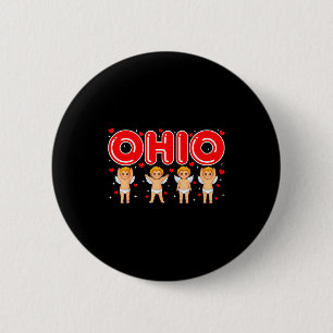Funny Cud Ohio Midwestern Party O-h-i-o In Valenti 6 Cm Round Badge