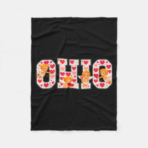 Funny Cud Ohio Midwestern Party O-h-i-o In Valenti Fleece Blanket