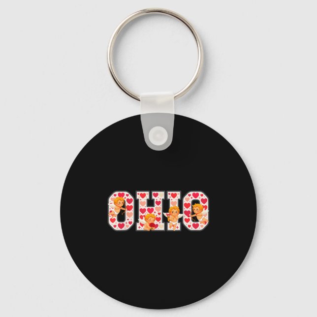 Funny Cud Ohio Midwestern Party O-h-i-o In Valenti Key Ring (Front)