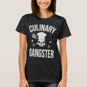 Funny Culinary Gangster Head Chef Gift Funny Cooki T-Shirt