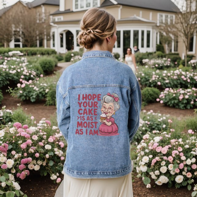 Funny Cupcake Baking Grandma Quotes Cupcake Lover Denim Jacket (Wedding Back)