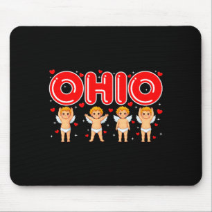 Funny Cupid Ohio Midwestern Party O-h-i-o In Valen Mouse Pad