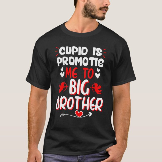 Funny Cupid Valentines Day Cool Soon To Be Big Bro T-Shirt (Front)