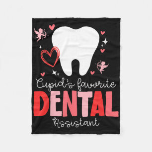 Funny Cupid's Favorite Dental Istant Valentine's D Fleece Blanket