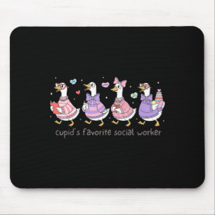 Funny Cupid's Favorite Social Worker Goose Mouse Pad