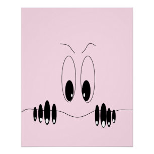 Funny Curiosity Eyes - Cartoon Drawing Happy Smile Poster