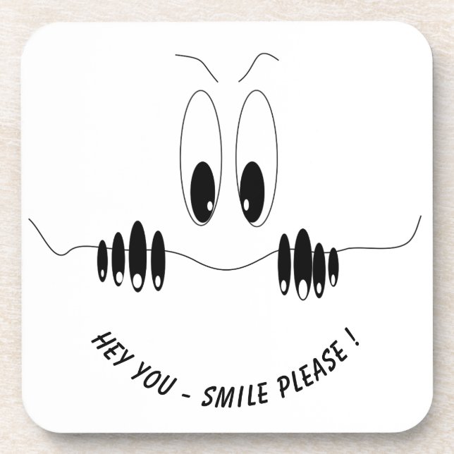 Funny Curiosity Eyes Coaster Smile (Front)
