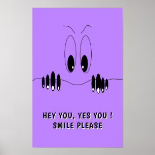 Funny Curiosity Eyes Poster Custom Text