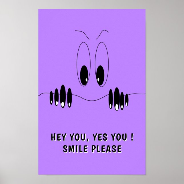 Funny Curiosity Eyes Poster Custom Text (Front)