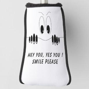 Funny Curiosity Eyes - Smile - Add Your Text/Colou Golf Head Cover