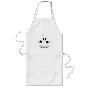 Funny Curiosity Eyes - Smile - Add Your Text/Colou Long Apron