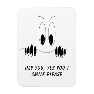 Funny Curiosity Eyes - Smile - Add Your Text/Colou Magnet