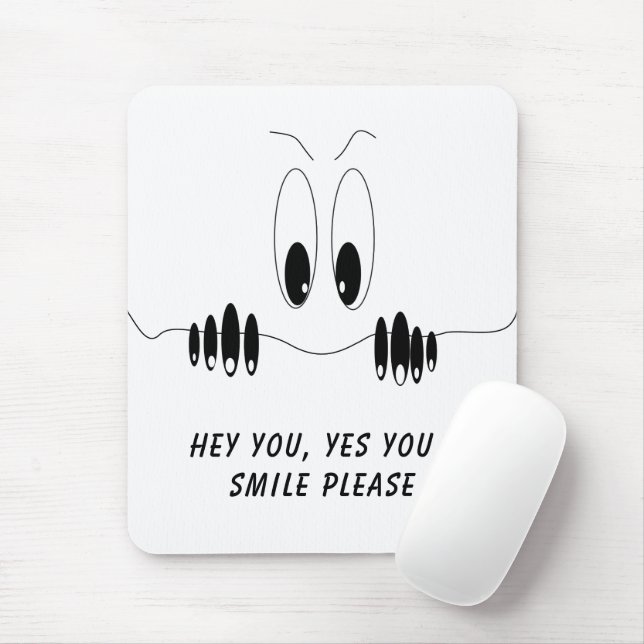 Funny Curiosity Eyes - Smile - Add Your Text/Colou Mouse Pad (With Mouse)