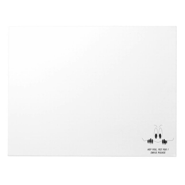 Funny Curiosity Eyes - Smile - Add Your Text/Colou Notepad (Front)