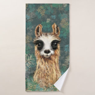 Funny Curious Alpaca Bath Towels