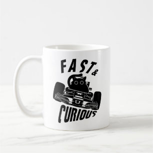 Funny Curious car driving cat Coffee Mug