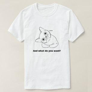 Funny Curious Cat Quote Minimalist Graphic T-Shirt
