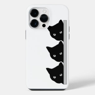 Funny Curious Cats Silhouette  iPhone 14 Pro Max Case