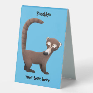 Funny curious coatimundi cartoon illustration