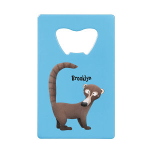 Funny curious coatimundi cartoon illustration
