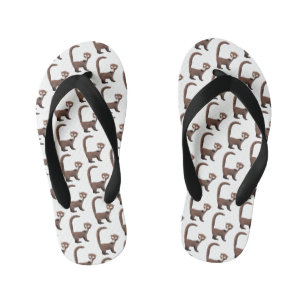 Funny curious coatimundi cartoon illustration kid's thongs
