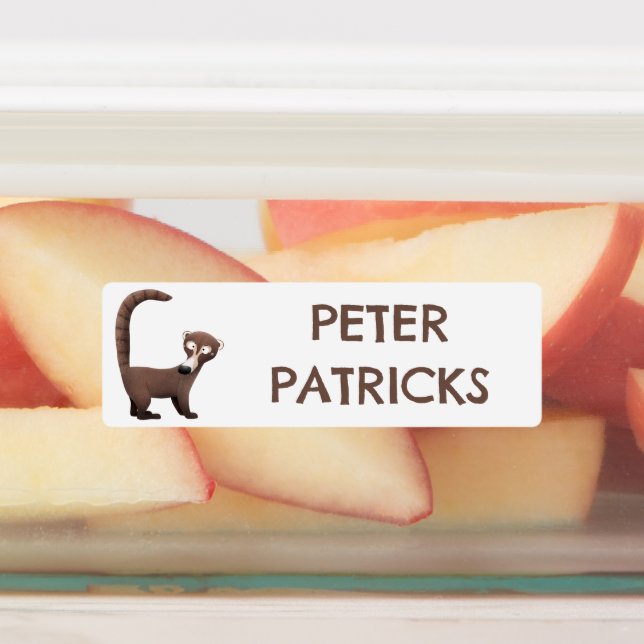 Funny curious coatimundi cartoon personalised (Affixed)