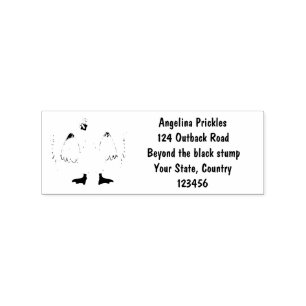 Funny curious domestic goose cartoon illustration rubber stamp