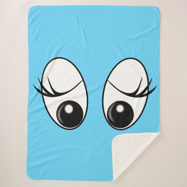 Funny Curious Eyes Sherpa Blanket - Chioose Colour (Front)