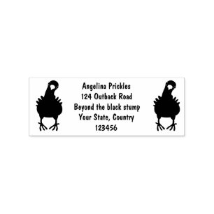 Funny curious pigeon cartoon illustration rubber stamp