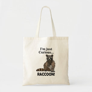 Funny Curious Racoon Tote Bag