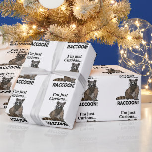 Funny Curious Racoon Wrapping Paper