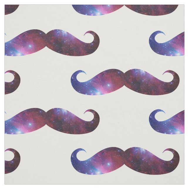 Funny Curled Galaxy Moustache Fabric (Swatch)