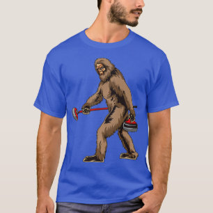 Funny Curling Bigfoot Gift Sasquatch Curling Men T-Shirt