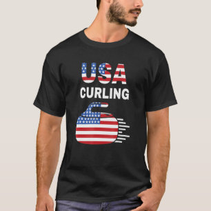 Funny Curling  For Men Women Curling Players Usa 3 T-Shirt