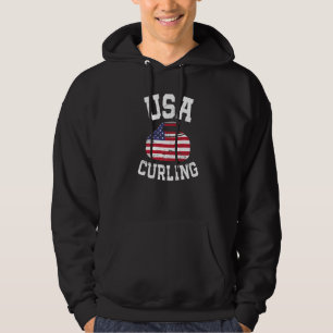 Funny Curling For Men Women Curling Players Usa Hoodie