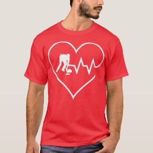 Funny Curling Hockey Heartbeat Curltroopers Lover T-Shirt