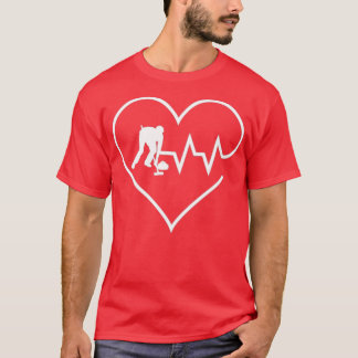 Funny Curling Hockey Heartbeat Curltroopers Lover T-Shirt