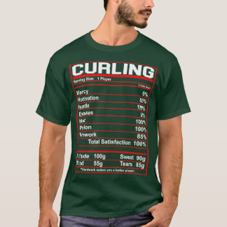 Funny Curling Nutrition Facts Gift Idea Women Men T-Shirt