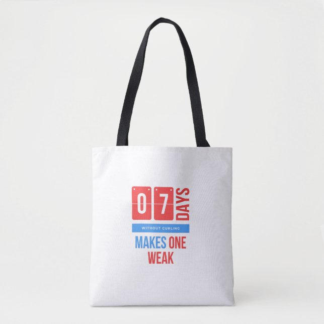 Funny curling quote tote bag (Front)