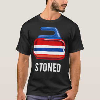 Funny Curling Stoned Pun Curling Sweep Team Joke T-Shirt